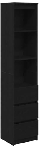 vidaXL Highboard Schwarz Eichen-Optik 37,5x35x180 cm Holzwerkstoff