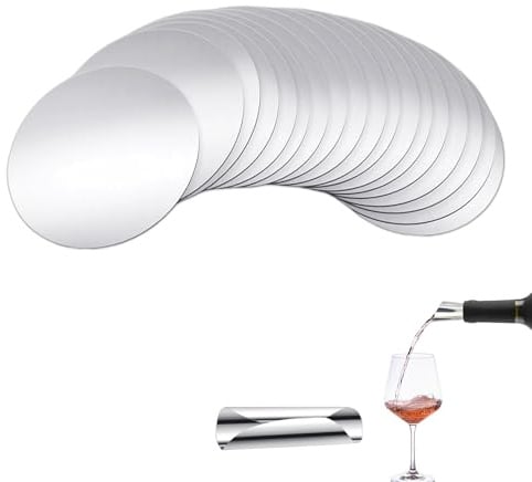50 Stück Weinausgießer Plättchen, Wein Ausgießer Tropffreie, Wiederverwendbare Weinausgießer für Flaschen, Lebensmittelgeeignete PET Folie, Perfekt für Wein, Öl, Essig Hochzeit Party Geburtstagsfeiern