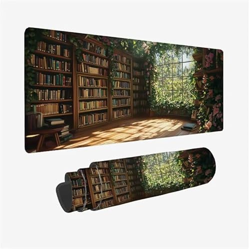 Grand Tapis de Souris Gaming XXL 1000x500X3mm, bibliothèque Tapis de Souris Fleur Motif Désign, Mouse Pad Gaming Accessoire Vitesse et la précision Améliorées pour Bureau, PC, Ordinateur, Model-1698