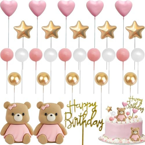 Bvtpoyy Torten Deko Junge Rosa, Taufe Deko Cake Topper Set, Geburtstagsfeier, Mädchen Dekorative Kuchen Dekorative Geburtstagsfeier Für Jungenkuchen