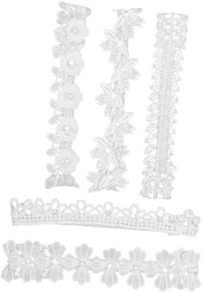 EXQUIMEUBLE 5stücke Teiliges Elastische Spitzen-haarband Mit Hohlem Muster Für Halloween Und Partys Für Besondere Anlässe -designs Ahorn Krone Jasmin Glücksklee