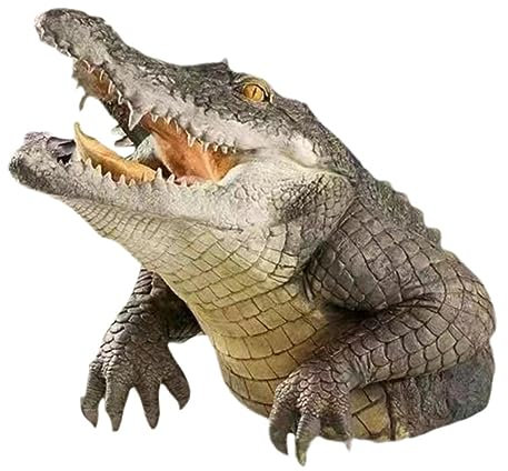 Gatuida Schwimmende Alligator Kopfdekoration Teich Deko Leichtes Kunststoff Ornament Realistisches Teichtier Modell Für Garten Pool Terrasse