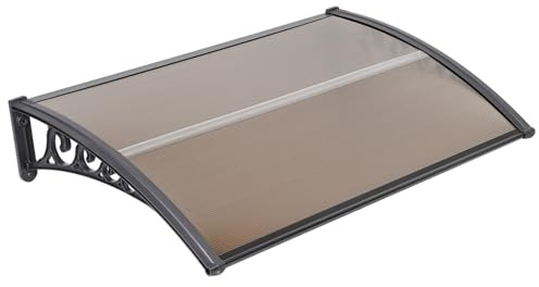 Toldo Exterior Versátil para Puertas y Ventanas, Protección Solar e Intemperie (Marrón, 100 x 150 cm)