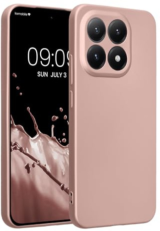 kwmobile Handyhülle für Xiaomi 15T Hülle - weiche Silikon Case metallisch schimmernd - Schutzhülle Cover - Metallic Rosegold