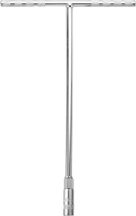 sourcing map T-Handle Wrench Socket, 6-Point Steel Metric Socket Wrench (10mm) with Long Reach for Motorcycle Bicycle Car Repair, Silver