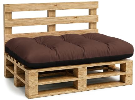 Amazinggirl Palettenkissen Outdoor Kissen Sitzkissen 120x80 cm - Auflagen für Paletten Europaletten Palettensofa und Palettenmöbel Palettenpolster Outdoorkissen Gartenkissen Braun