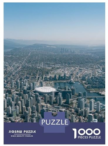 Teenagers Puzzles 1000 Piece Jigsaws Vancouver Adult Jigsaw Puzzle Anti-Stress Toys Difficult Challenge Help The Brain Exercise 38x26cm/1000pcs