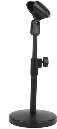 QUILSTM Pied de Microphone Portable avec trépied et Pince réglable pour podcasts, visioconférences et enregistrements. Trépied Pliable de Bureau avec