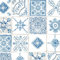 Norwall CK36622 Papier peint Motif carreaux marocains Bleu/blanc