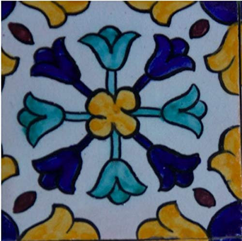 Saharashop Handbemalte Marokko-Fliese Klein Muster Nr. 21