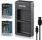 Blumax - 2 Batteries Type Canon LP-E10 à 1020mAh - avec Chargeur Slim Dual Type LC-E10e - câble d'alimentation - Compatible avec Canon EOS 1100D/1200D/1300D/ EOS Rebel T3/T5/T6