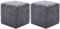vidaXL 2X Pouf Sitzhocker Fußhocker Sitzpouf Puff Sitzpuff Fußbank Hocker Sitzwürfel Fußschemel Ottomane Polsterhocker Grau 30x30x30cm Wildleder-Optik