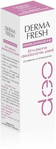 Dermafresh Ipersudorazione, Crema Deodorante Piedi, Antitraspirante, 100 ml
