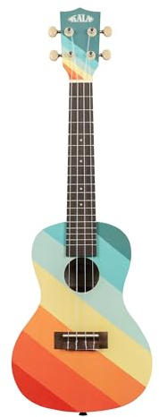 Kala Surf Collection 4-Saiten-Ukulele rechts Regenbogen Konzert (KA FAROUT)