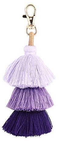 ZOONAI Porte-clés de voiture pour femme avec pampilles colorées - violet - taille unique