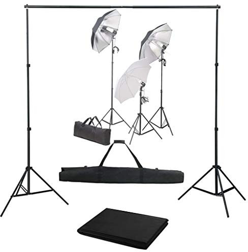 vidaXL Fotostudioset med belysningsset och bakgrund