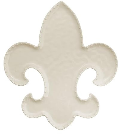 UP ware Servierplatte aus Melamin, BPA-frei, 31 cm, Fleur de Lis geformte Platte für französische Lilien-Dekoration (Fleur-de-Lis)