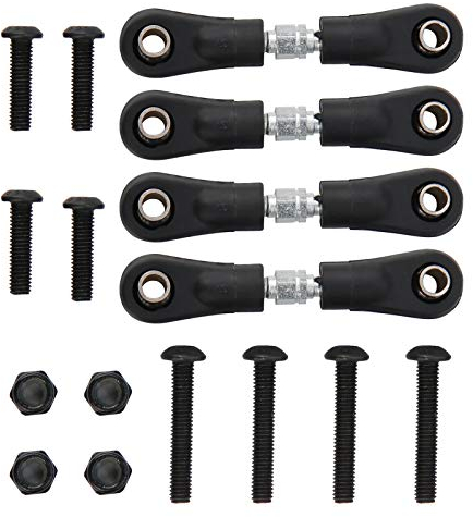 Barra de dirección de coche RC de 4 piezas, juego de barra de dirección de dirección RC duradera para accesorios de actualización de coche plano RC 1/10(42-50 mm)