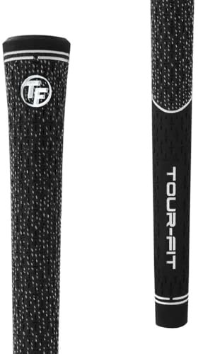 Tour Fit Dual Compound Golf Grips Premium Cord Men's Standard Wood Iron Golf Grip &Tape (All/Black Std)