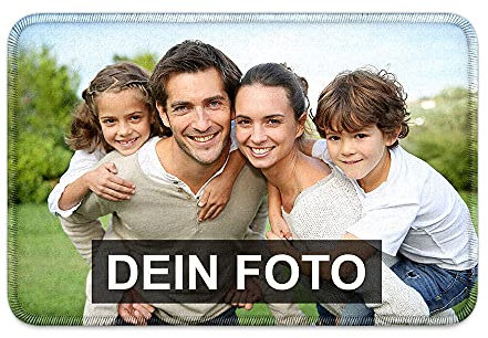 PR Print Royal Fußmatte selbst gestalten - Fußabtreter mit eigenem Foto, Logo und Text Bedrucken - rutschfest, Rand gekettelt, 60 x 40 cm I Geschenk Personalisiert