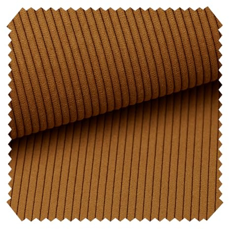 novely® ONTRE - Samtiger Polsterstoff in Feincord-Optik - Robuster Möbelstoff - Pflegeleichte Meterware 1 lfm Farbe: | 31 Terracotta