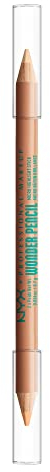 NYX Professional Makeup Augenbrauen-Highlighter, Doppelseitiger Stift, Zum Highlighten, Abdecken und Formen, Wonder Pencil, Medium