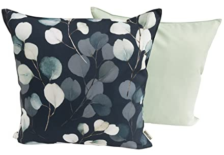CB Home & Style Outdoor Garten Kissen Wasserabweisend Wasserfest 45 x 45 cm mit Füllung (Eucalyptus1)