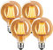 HUSTUNG Ampoule LED E27 Vintage Dimmable 4W G80, Blanc Chaud 2700K - Idéal Pour Suspension, Lampe de Table, Applique - 4 Paquets