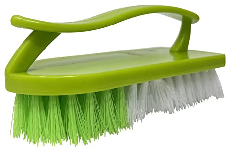 Hand Scrubbing Brush Cleaning Brush Stiff Bristle Household Scrub Carpet Kitchen Bathroom Washing Up Non-Slip Comfortable Grip Handle HTUK® (GREEN)