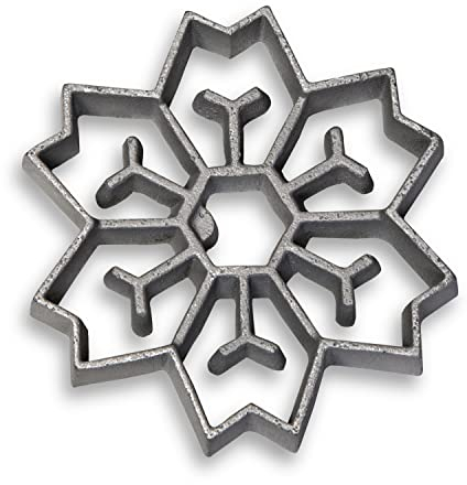 Scandinavian Rosette Mold for Buñuelos, Achappam, Rosette Cookies Tool Aluminium Cast Mold for Kitchen Baking and Cooking Traditional Fried Batter Cookies (Double Snowflake, 3.6 x 3.6 x 0.5 Inch)