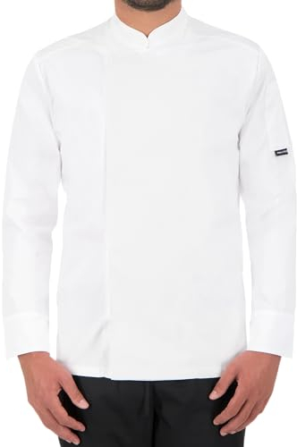 PALLTEX NORI LS Chaquetilla Chef Hombre Chaquetas de Chef Chaquetilla Chef Mujer Chaqueta Cocinero Hombre de Manga Larga, Blanco, L