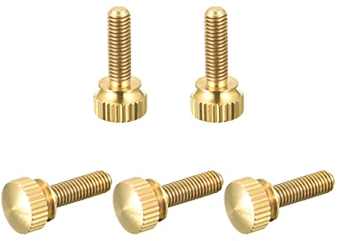 sourcing map 5Pcs Bouton Moleté Vis, M5x16mm Laiton Épaule Boulons Étagé Poignée Boutons Attaches pour PC, Électronique, Mécanique