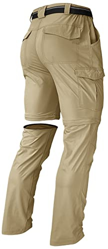 Pantalones de senderismo para hombre, convertibles, ligeros, impermeables, de secado rápido, para exteriores, pesca, viajes, safari, camping