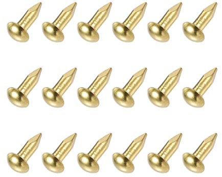 METALLIXITY Small Nails (3x10mm) 60pcs, Brass Tiny Hardware Nails - for Household Woodworking, Brass Tone