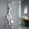 Dnkelar Duschset, Duschsystem mit großer Regendusche, Handbrause, mit Höheverstellbarer Duschstange (Thermostat-LED Anzeige-Silber-5)