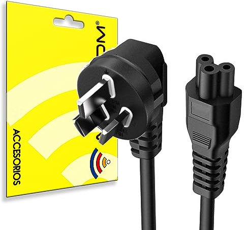 Actecom Cable de alimentación con 3 Clavijas para Ordenador portátil, Cable alimentación Hoja de trébol Enchufe para Argentina y Australia