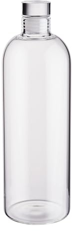 BUTLERS Glasflasche 1000 ml Borosilikatglas - RATIO - | Farbe Durchsichtig - Wasserflasche für Saft & Eistee - Glastrinkflasche für Sport & Freizeit - Mit dichtem Glasstopfen