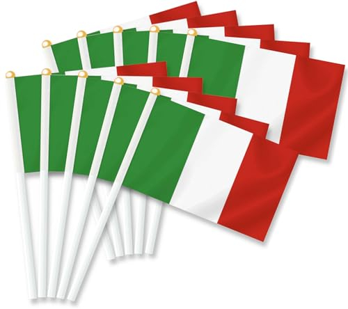 25 Stück Italien-Flagge, klein, italienisches Italiano, Mini-Dekoration, Banner