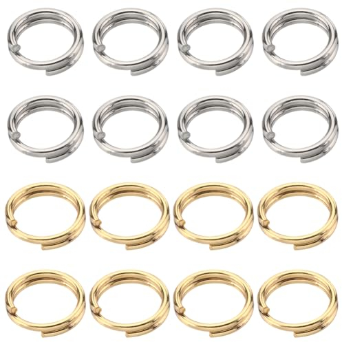 SUNNYCLUE 1 boîte 400 anneaux de Saut Dorés 304 anneaux de Saut en Acier Inoxydable Anneaux de Saut Fendus de 5 mm Anneau de Saut à Double Boucle Anneau de Liaison pour la Fabrication de Bijoux Access