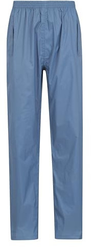 Mountain Warehouse Pakka Womens Waterproof Over Trousers - Packaway Bag, Breathable Rain Pants, Hook & Loop Ankle Opening Ladies Rainwear - for Spring Summer & Outdoors Blue Women's Size 12
