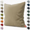 Schuette® Dekorativer Kissenbezug aus Samt mit verdecktem Reißverschluss • Millenium Velvet Kollektion: Brown Teddy (Beige) • Knitterfrei • Kuschelweich • Zierkissen • Sofakissen