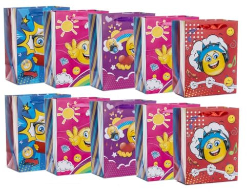 Laro Medium Premium -Line Geschenktaschen Geschenktüten 10-100 Stk Medium Smile, Anzahl:10, Muster Tüten:Medium Smile