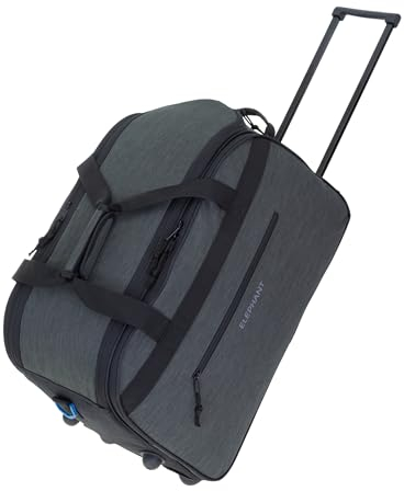 Elephant Reisetrolley Weekender Duffle Travel 55 cm Trolley Reise Damen Herren Handgepäck Reisetasche Rollen (Antharzit-Gun Oliv 13030)