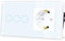 TAWOIA Interruttore della luce touch con presa, standard EU 1 presa, 3 prese, 1 via, interruttore della luce da incasso con piastra in vetro curvo 2,5D, 86 x 157 mm, bianco
