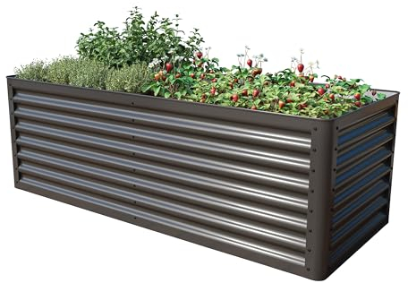 PRIMEYARD Hochbeet Luca anthrazit Stahlkonstruktion 180x75x60 cm