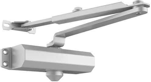 VEVOR Chiudiporta Automatico, Capacità Carico 68kg, Chiudiporta Idraulico con Buffer Misura Regolabile Uso Residenziale Commerciale Corpo in Alluminio, Installazione Facile, Argento