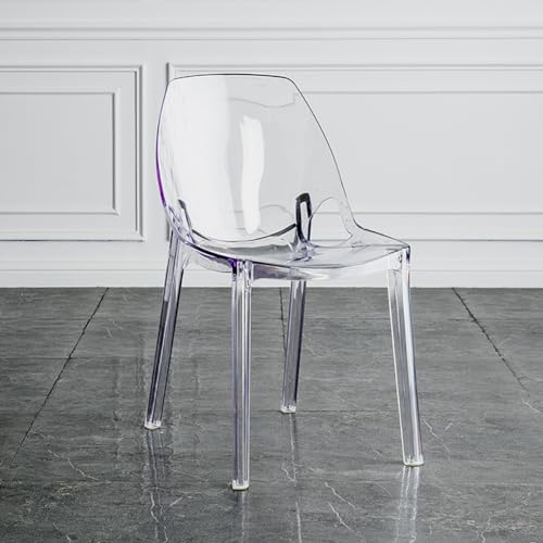 UPWONEC Acryl -Esstuhl, Nestable Transparente Stühle Für Erwachsene, Klarer Acrylhocker, Moderne Esstühle Für Erwachsene, Esszimmertischstuhl, Eleganter Partystuhl Für Schlafzimmer,Durchsichtig