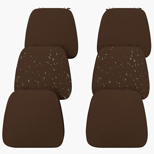 Iristykilin 17'' x 16'' x 2.5Thick Chair Cushions for Dining Chairs, 6 Pack WaterProof Easy Clean Kitchen Chair Pads with Ties and Non-Slip Backing - 30D High Elastic Foam Soft Kitchen Chair Cushions