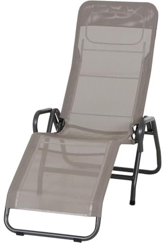 möbelando Relaxliege >BITO< in anthrazit/Taupe, 139x118x72cm (BxHxT)