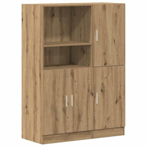vidaXL 2 Piece Kitchen Cabinet Set - Artisian Oak, Engineered Wood, Modern Style, Variety in Installation, Ideal for Home/Hotel/Workplace Use